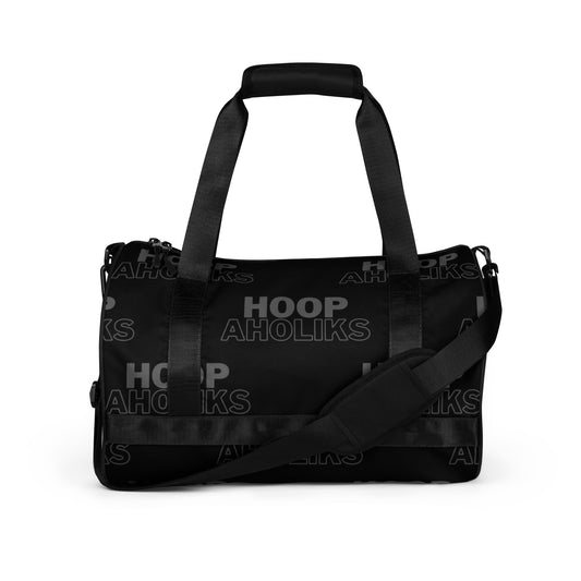 Black Varsity HoopAholiks gym bag