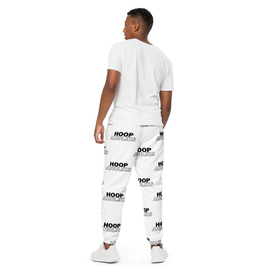 White Varsity HoopAholiks Unisex track pants